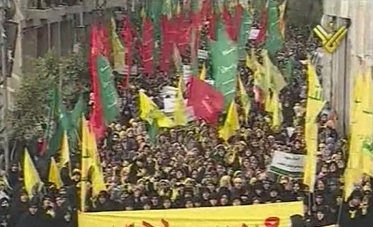 مسيرة في بنت جبيل وفاء للرسول (ص) بدعوة من حزب الله وحركة امل 
