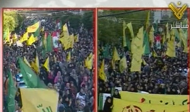 مسيرة حاشدة وفاء للرسول (ص) في صور بدعوة من حزب الله وحركة امل