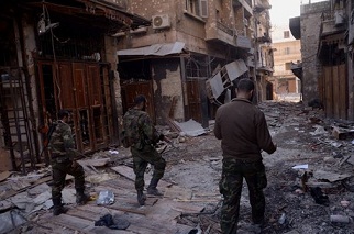 سوق قديم في حلب مدمر