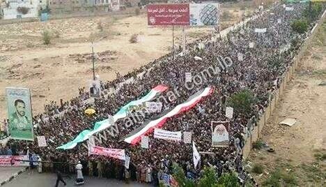 مئات آلاف اليمنيين يتظاهرون تضامناً مع الشعب الفلسطيني