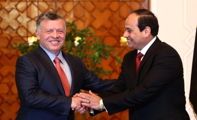 ملك الاردن والرئيس المصري يؤكدان ضرورة مواجهة الارهاب في المنطقة