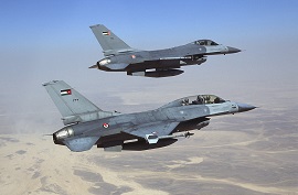 طائرات سلاح الجو الاردني تنفذ غارات ضد تنظيم 