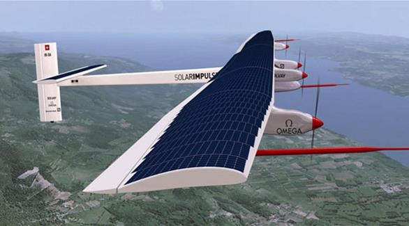 
الطائرة التي تعمل بالطاقة الشمسية تقلع من ابو ظبي في اول رحلة حول العالم بدون وقود