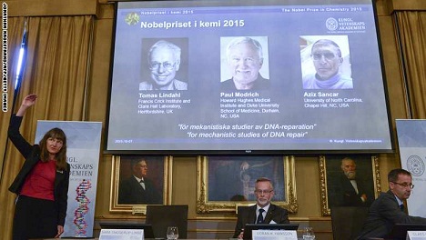 ثلاثة علماء يتقاسمون جائزة نوبل للكيمياء