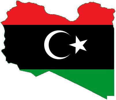 Libya map and flag