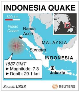 7.3-Magnitude Quake Rocks Sumatra, Tsunami Warning Lifted