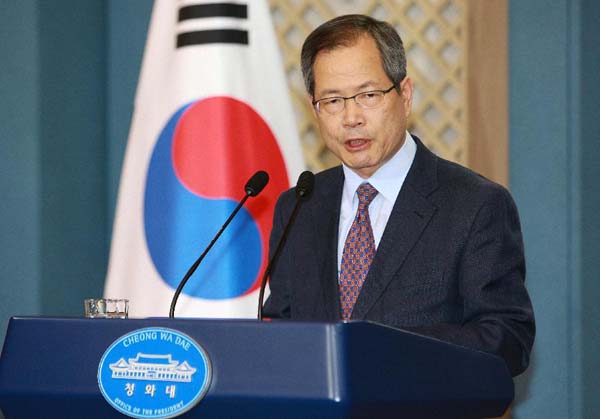 South Korean presidential secretary for foreign affairs and national security, Chun Young-woo
