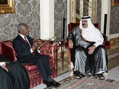 Following Syria Trip, Annan Briefs Qatari Officials

