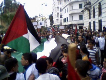 Moroccans Demonstrate in Support of Gaza
