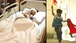 Bahrein/L'enfant Ahmad Mansour ayant perdu l'oeil visé par des tirs de chevrotine