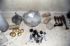 Les produits toxiques qui ont été retrouvés par l'armée syrienne dans un tunnel de Jobar dans la Ghouta orientale