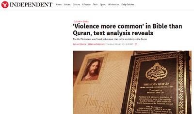 La Bible contiendrait plus de violence que le Coran