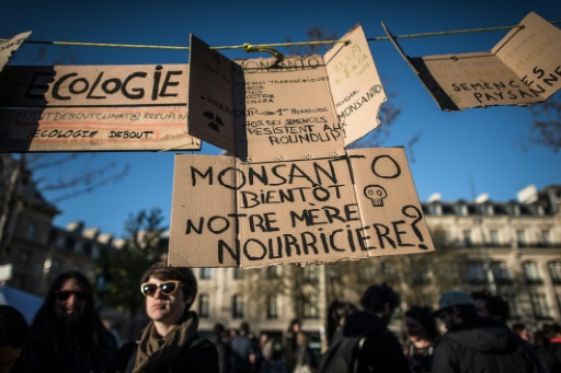 Rassemblement à Paris contre la firme américaine Monsanto