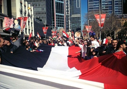 Manifestaci&oacuten a favor de Siria en Sydney