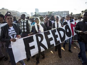 Multitudinarias protestas de los inmigrantes africanos en Israel