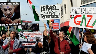 Manifestaciones en Chile, Venezuela y Bolivia contra la agresión israelí