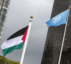 Bandera palestina ondea en la ONU