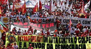 Manifestaciones a favor de Rousseff en Brasil