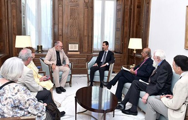 Delegación del Parlamento británico se reúne con el presidente Assad
