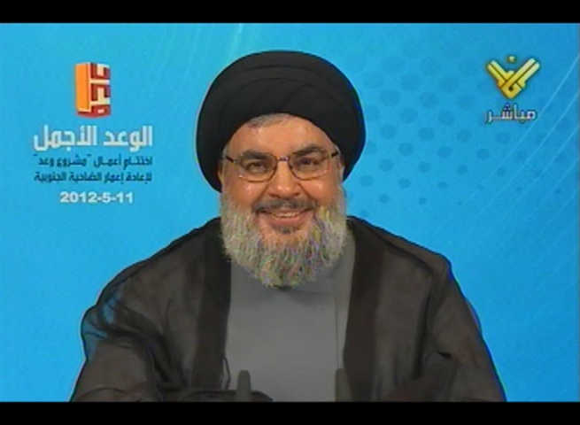 السيد حسن نصر الله في الاحتفال الجماهيري الذي أقامه حزب الله في 