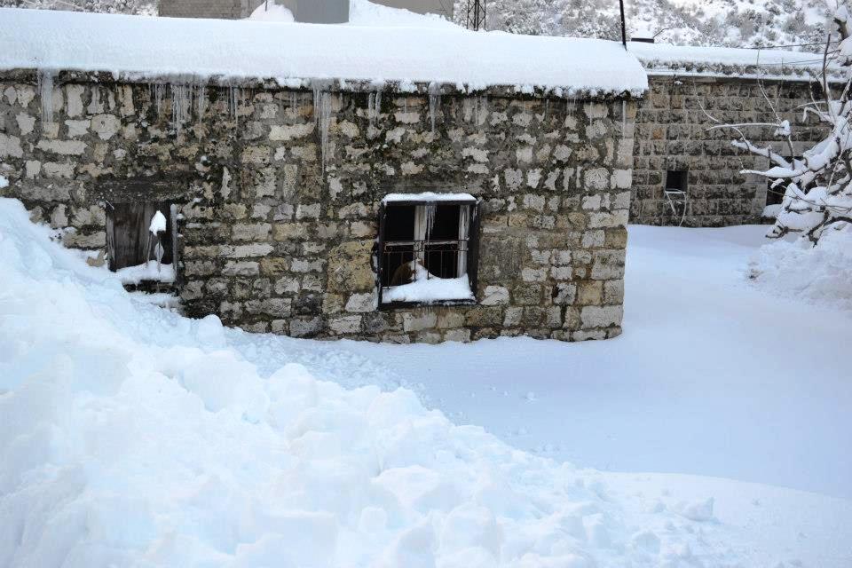 منزل غارق في الثلج 