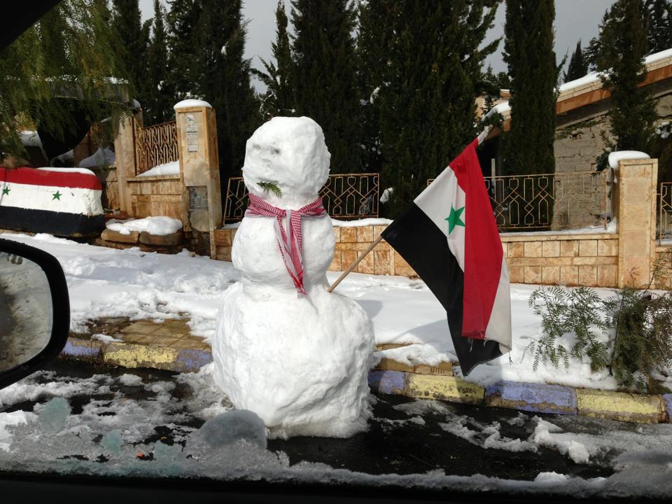 الثلج يغزل حكايات الصفاء في الشام(مصوّر)