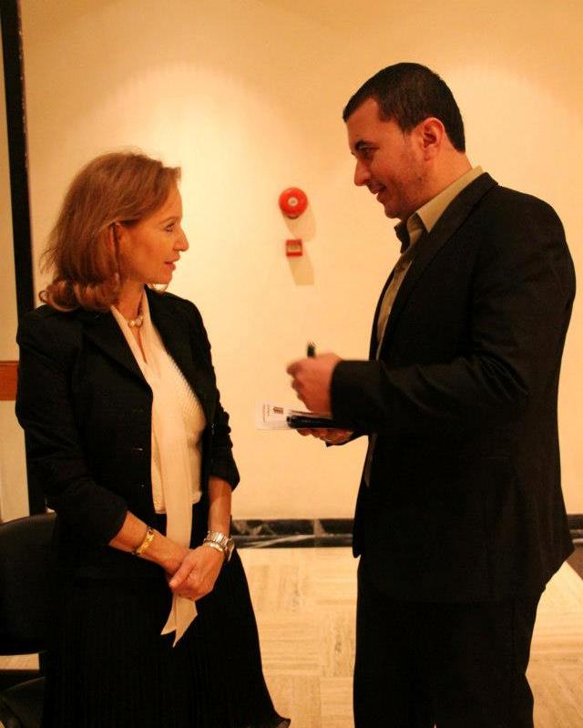 مع  رئيسة جمعية الفنانيين اللبنانيين للرسم والنحت الدكتورة هند الصوفي