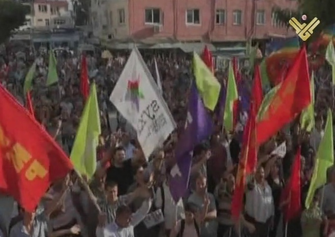 تظاهرات ضد تدخل اردوغان في الشأن السوري