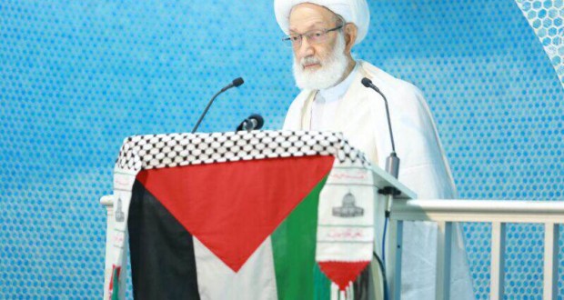 آية الله قاسم: نُصرّ على سلمية الحراك بالبحرين ، وأين العرب والمسلمين من فلسطين؟
  
