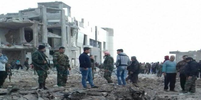 شهيدان و4 جرحى بتفجير إرهابي على مدخل مدينة السلمية بريف حماة