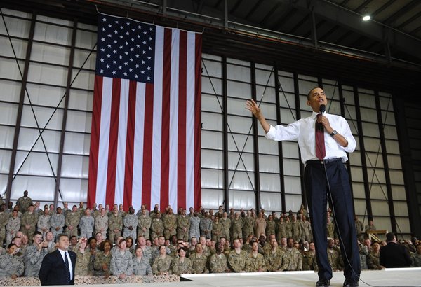 Obama in Afghanistan, Bargam militart base, 2012