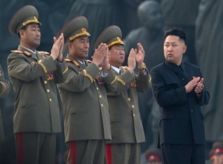 North Korean leader during a military parade