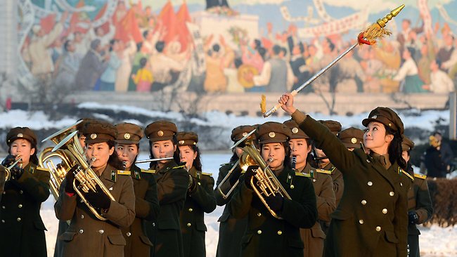 Military band celebrates rocket launch