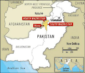 Pakistan Wazirstan map