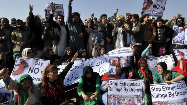 Pakistani Tribesmen, Activists Protest US Drone Strikes
