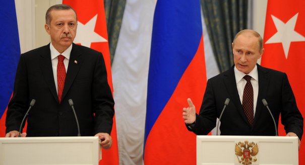 Erdogan and Putin during press conference 