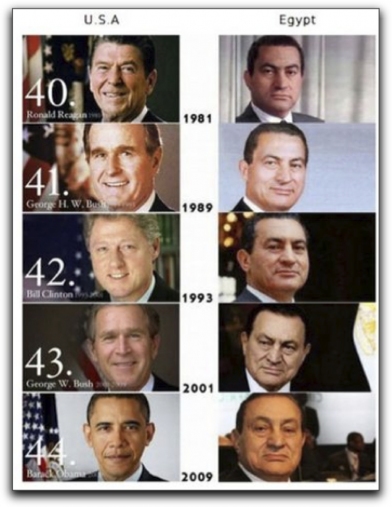 Mubarak and the successive US presidents