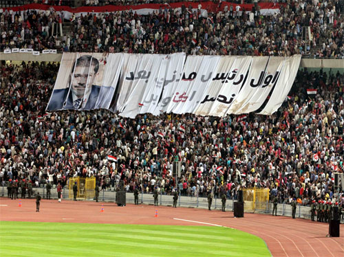 Egyptian President Mohammad Mursi celebrating his first 100 days in presidency; Oct. 06, 2012