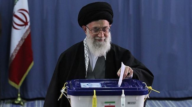 Imam Khamenei Votes in Parliament Elections, Urges for Massive Turnout