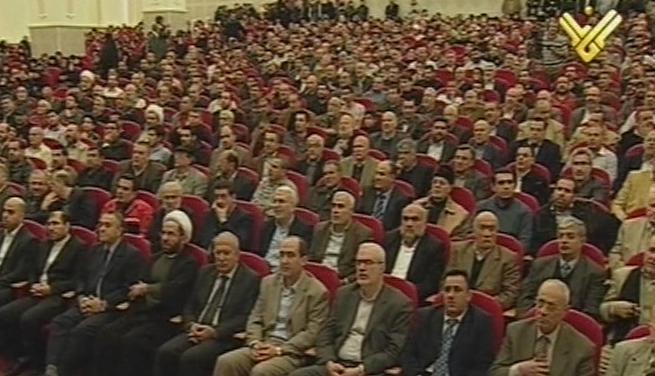 Audience during the inauguration ceremony of Sayyeda Zeinab (AS) complex in Southern Suburbs of the Lebanese capital of Beirut Friday