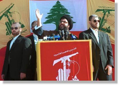 Hezbollah Secretary General Sayyed Hasan Nasrallah grants May 2000 victory to the whole of Lebanese people, regardless of their sects and political trends; Bent Jbeil, May 25, 2000