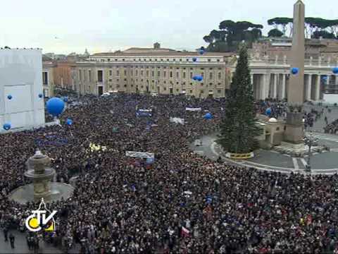 Hundreds of thousands cheered and waved flags as Pope Benedict XVI performs his Sunday's homily in Beirut; Sept. 16, 2012