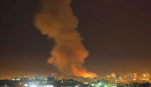 Zionist Air Force Attacks Gaza Strip 
