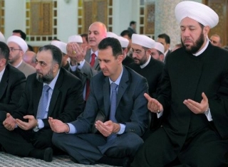 President Assad Attends Eid Prayers