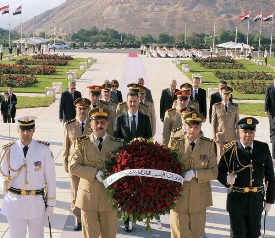 Assad Commemorates 1973 Victory at Martyrs’ Monument