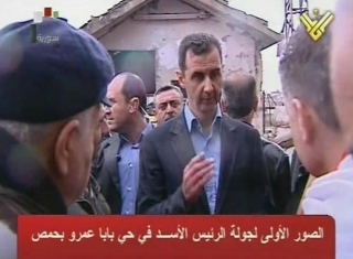 Assad Tours Baba Amro, Vows Reconstruction 
