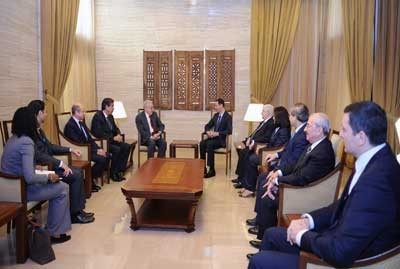 President Assad Receives Ibrahaimi, Calls for Dialogue
