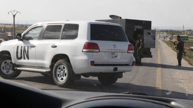 Bomb Targets UN Observers Convoy in Syria
