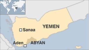 Abyan map in Yemen