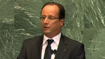 French President Francois Hollande at the UNGA; Sept. 26, 2012